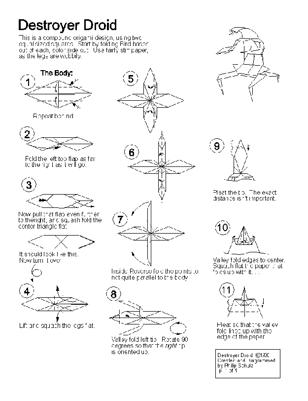 10 origamis Star Wars origami starwars destroyer droid origami-starwars-destroyer-droid
