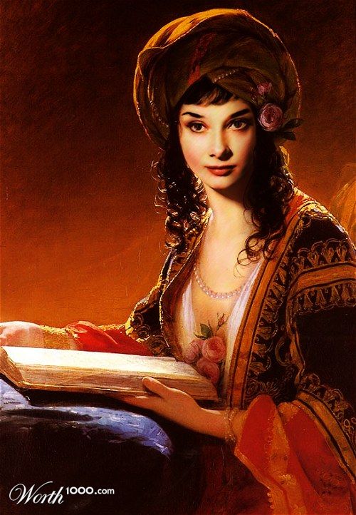 Des stars dans des classiques de la peinture stars classique peinture Audrey Hepburn stars-classique-peinture-Audrey-Hepburn