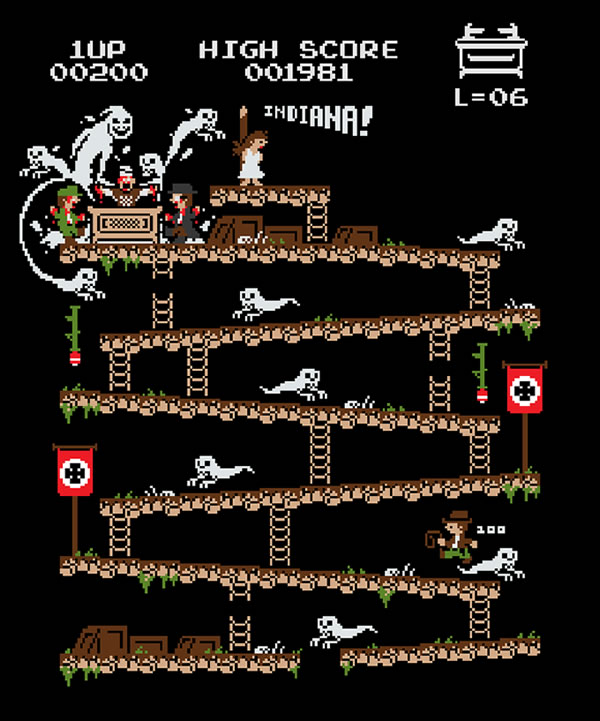 Donkey Kong Mash-Up 8-Bit par Baznet baznet donkey kong indiana jones baznet-donkey-kong-indiana-jones