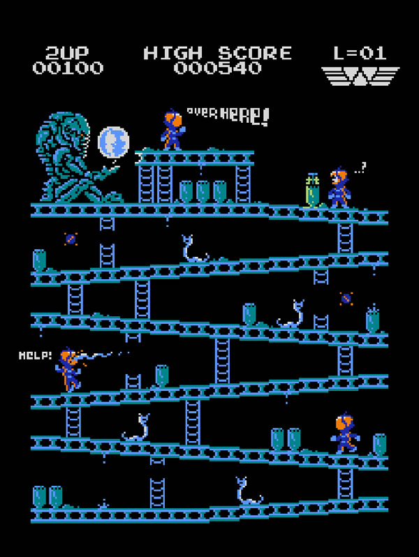 Donkey Kong Mash-Up 8-Bit par Baznet baznet donkey kong prometheus baznet-donkey-kong-prometheus