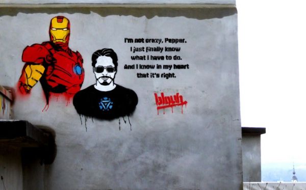 Street art par Blouh blouh street art iron man blouh-street-art-iron-man