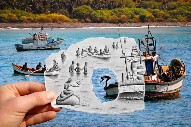 Combinaisons dessin-photo par Ben Heine combinaison dessin photo ben heine 15 combinaison-dessin-photo-ben-heine-15