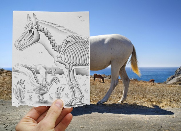 Combinaisons dessin-photo par Ben Heine combinaison dessin photo ben heine 16 combinaison-dessin-photo-ben-heine-16