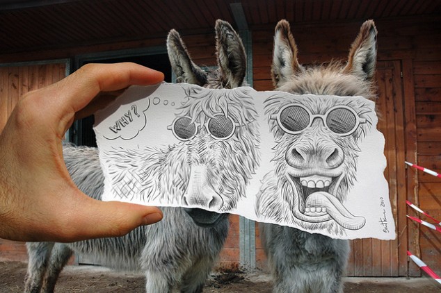 Combinaisons dessin-photo par Ben Heine combinaison dessin photo ben heine 19 combinaison-dessin-photo-ben-heine-19