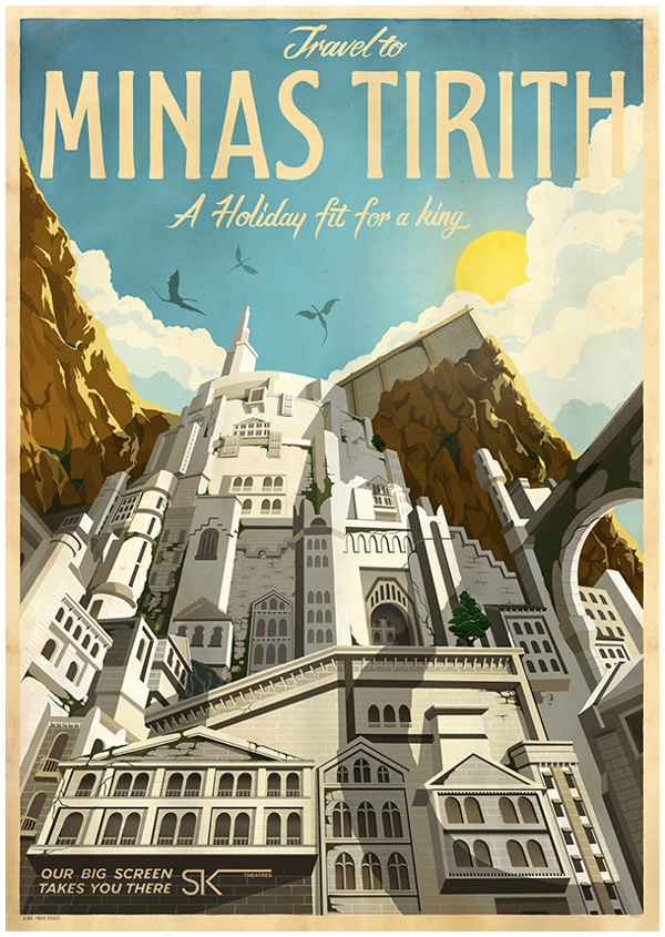 Des affiches de voyage inspirées de films affiches de voyage minas tirith le seigneur des affiches-de-voyage-minas-tirith-le-seigneur-des-anneaux