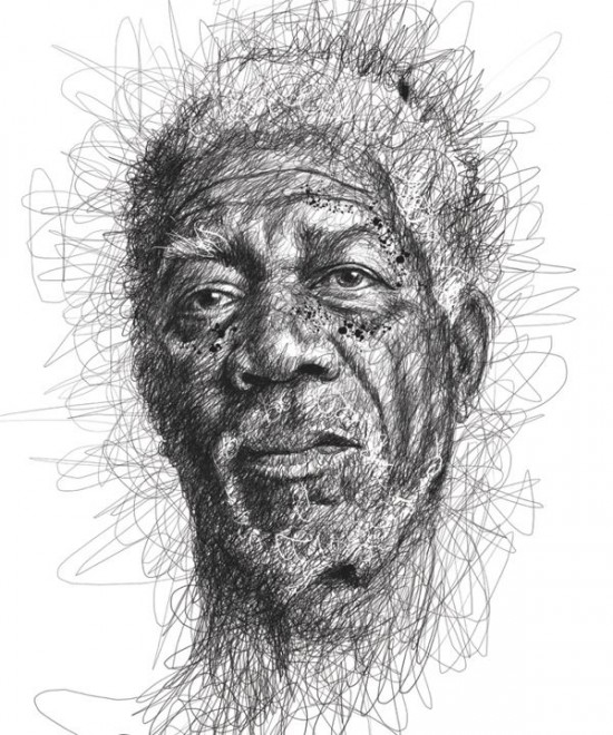 Portraits gribouillis par Vince Low portraits gribouillis vince low morgan freeman portraits-gribouillis-vince-low-morgan-freeman