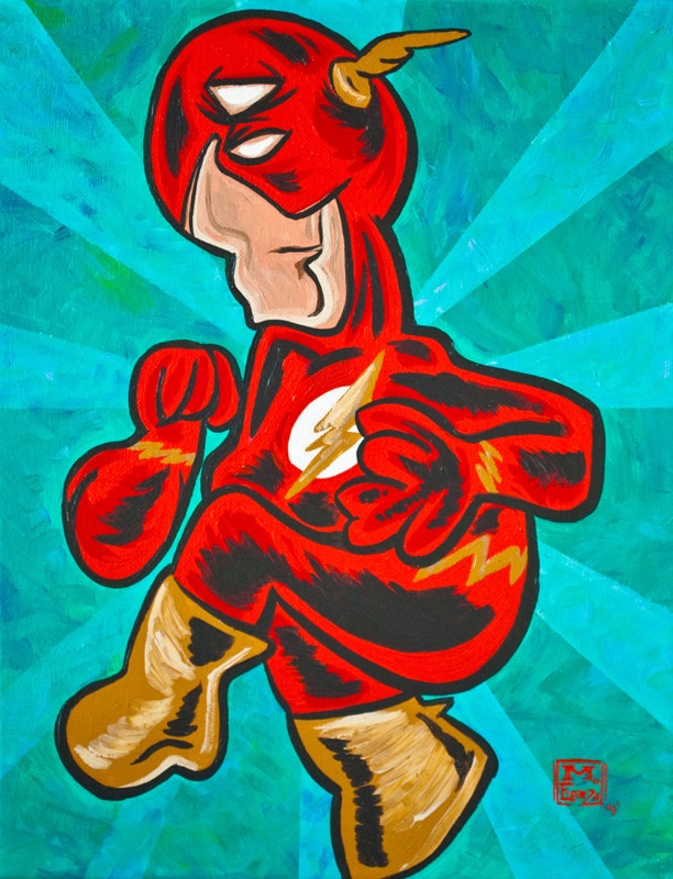 Peintures de Super Héros dans le style Picasso par Mike Esparza superheros style picasso mike esparza flash superheros-style-picasso-mike-esparza-flash