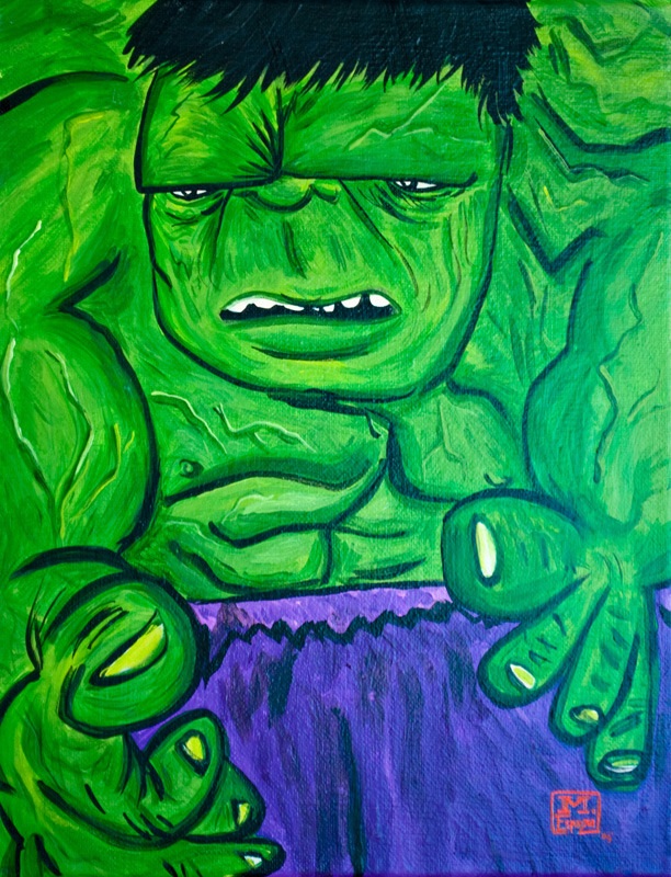 Peintures de Super Héros dans le style Picasso par Mike Esparza superheros style picasso mike esparza hulk superheros-style-picasso-mike-esparza-hulk