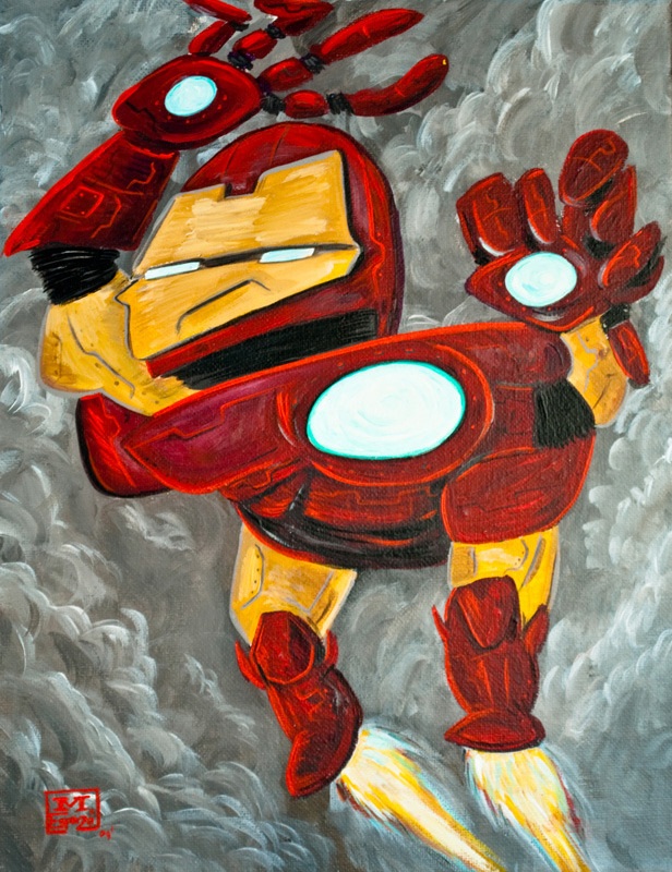 Peintures de Super Héros dans le style Picasso par Mike Esparza superheros style picasso mike esparza iron man superheros-style-picasso-mike-esparza-iron-man