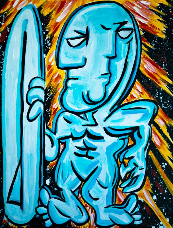 Peintures de Super Héros dans le style Picasso par Mike Esparza superheros style picasso mike esparza surfer d argent superheros-style-picasso-mike-esparza-surfer-d-argent