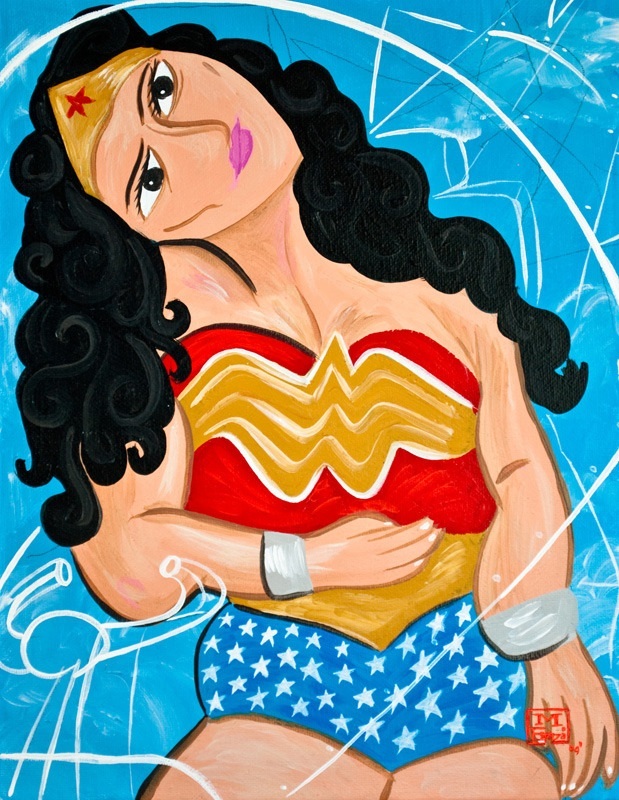 Peintures de Super Héros dans le style Picasso par Mike Esparza superheros style picasso mike esparza wonderwoman superheros-style-picasso-mike-esparza-wonderwoman