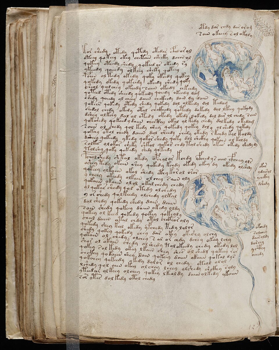 Les femmes dans les bains du manuscrit de Voynich Femmes dans les bains de la section balnéologique du manuscrit de Voynich