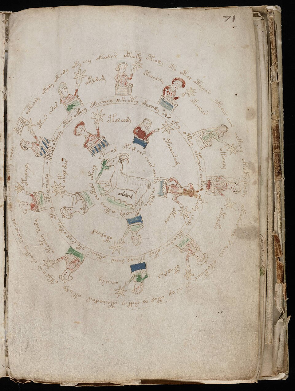 Le Bélier dans le manuscrit de Voynich Signe du Bélier dans la section zodiacale du manuscrit de Voynich