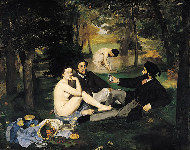 Des smartphones dans des classiques de la peinture le dejeuner su l herbe de manet le-dejeuner-su-l-herbe-de-manet