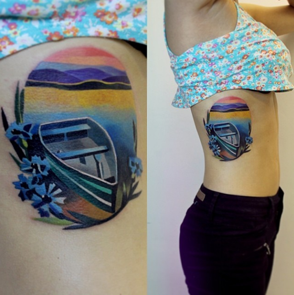 Les tatouages colorés de Sasha Unisex tatouages colores de sasha unisex barque tatouages-colores-de-sasha-unisex-barque