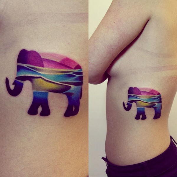 Les tatouages colorés de Sasha Unisex tatouages colores de sasha unisex elephant tatouages-colores-de-sasha-unisex-elephant