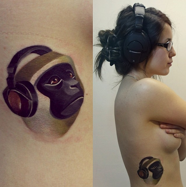 Les tatouages colorés de Sasha Unisex tatouages colores de sasha unisex singe tatouages-colores-de-sasha-unisex-singe