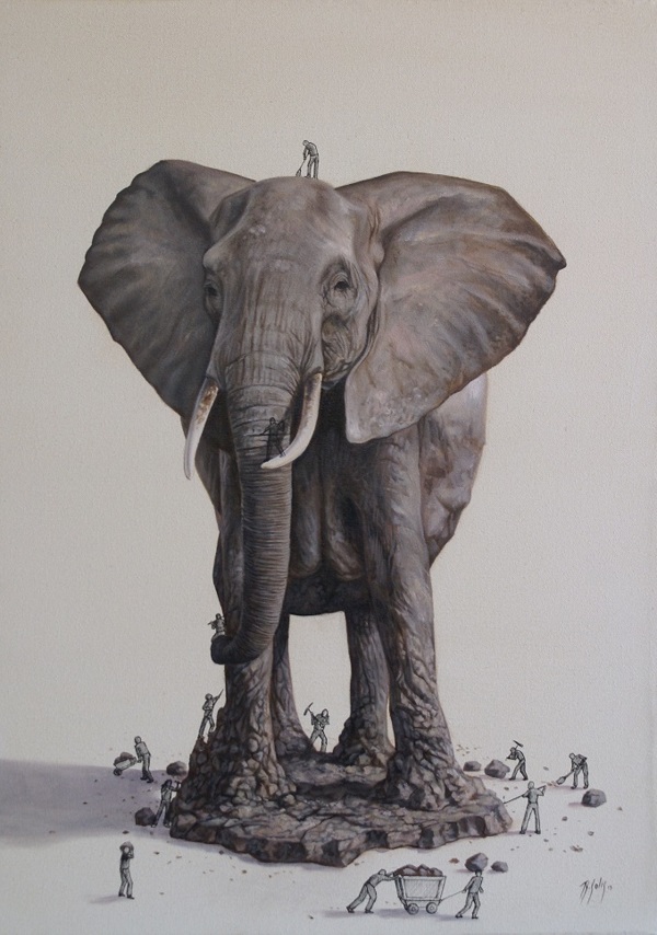 Les petits hommes créent les animaux par Ricardo Solis Ricardo Solis petits hommes creent les animaux elephant SONY DSC