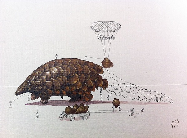 Les petits hommes créent les animaux par Ricardo Solis Ricardo Solis petits hommes creent les animaux pangolin Ricardo-Solis-petits-hommes-creent-les-animaux-pangolin