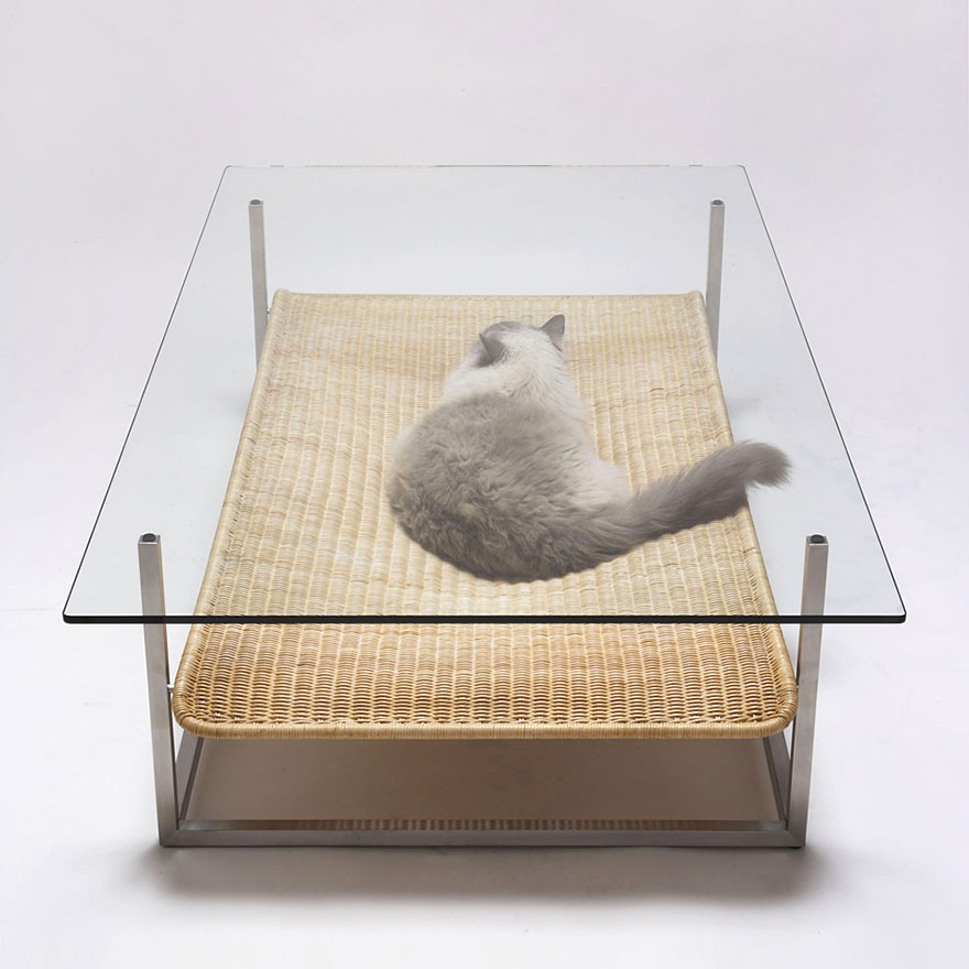 15 tables originales que vous aimeriez chez vous 15 tables originales design table basse hamac pour chat 1 15-tables-originales-design-table-basse-hamac-pour-chat-1