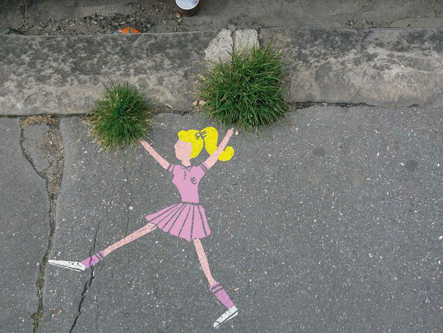 28 oeuvres de street art interagissant avec leur environnement 28 oeuvres de street art interagissant avec leur environnement pom pom girl 28-oeuvres-de-street-art-interagissant-avec-leur-environnement-pom-pom-girl