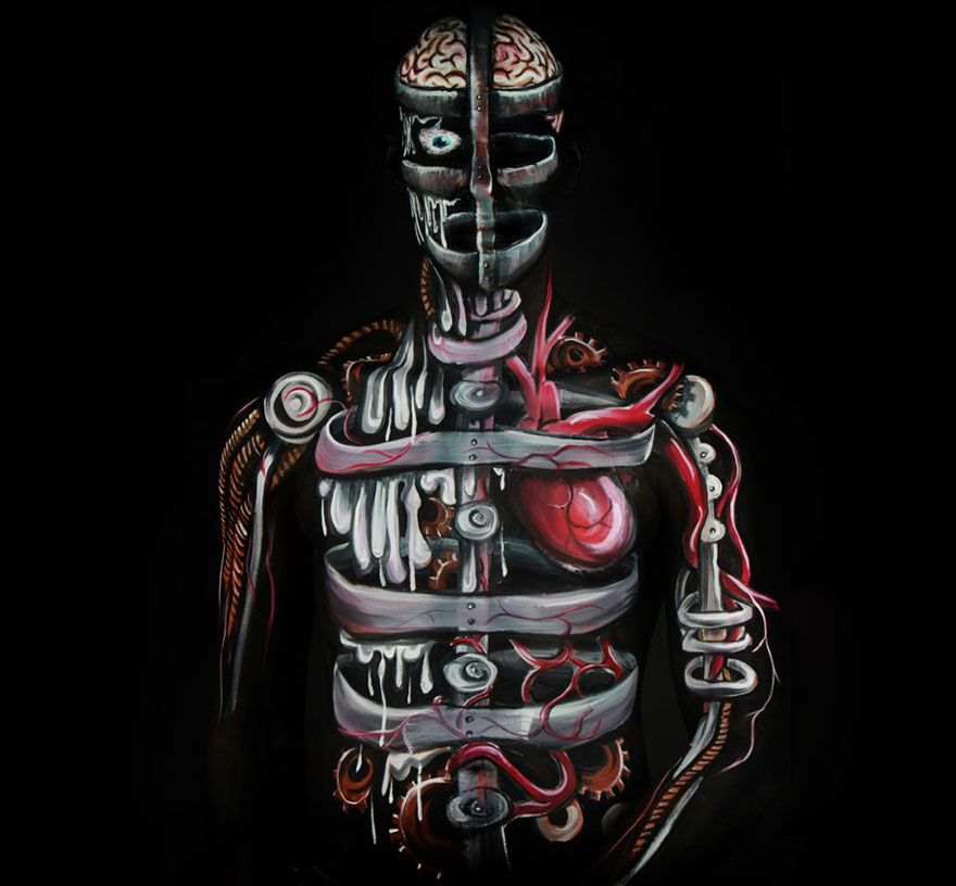 Les body-painting d'organes et d'animaux de Gesine Marwedel body painting organes animaux gesine marwedel 8 body-painting-organes-animaux-gesine-marwedel-8