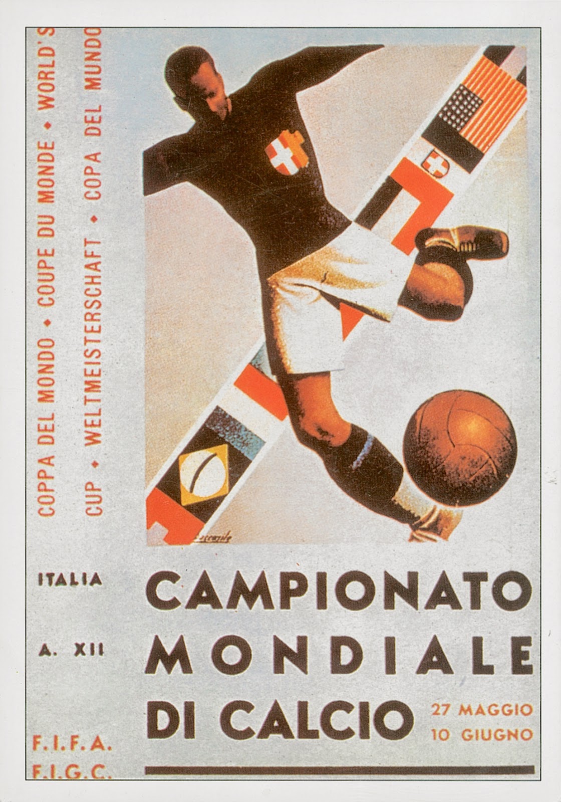Posters de la coupe du monde de foot de 1930 à 1994 posters coupe du monde football fifa italie 1934 posters de la coupe du monde-football-fifa-italie-1934