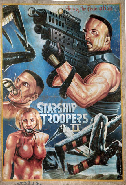 Les affiches de films peintes à la main du Ghana affiches de films peintes a la main ghana starship troopers 2 affiches-de-films-peintes-a-la-main-ghana-starship-troopers-2