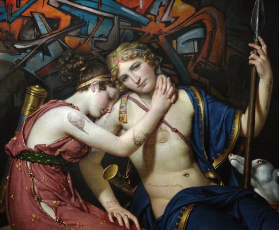 Du street art dans des classiques de la peinture par Marco Battaglini marco battaglini mash up street art dans des classiques de la peinture renaissance pop culture 13 marco-battaglini-mash-up-street-art-dans-des-classiques-de-la-peinture-renaissance-pop-culture-13