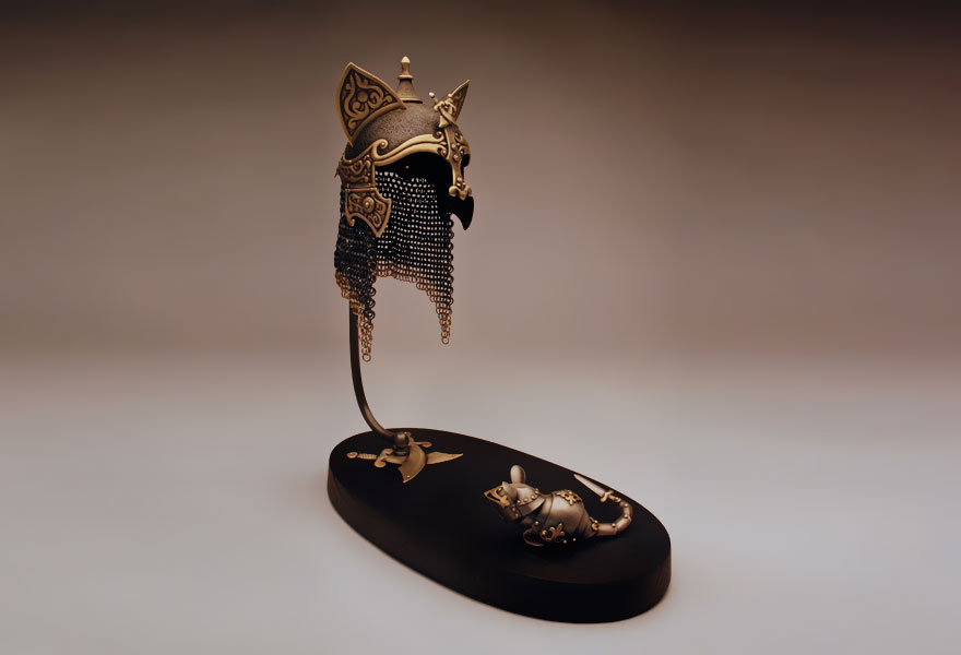 Les armures pour chat et souris de Jeff de Boer armures pour chat et souris jeff deboer chat perse souris croise armures-pour-chat-et-souris-jeff-deboer-chat-perse-souris-croise