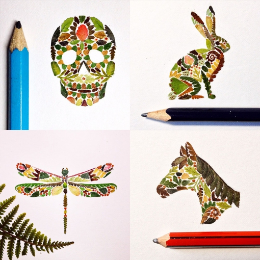 Les collages de feuilles séchées de Helen Ahpornsiri Les collages de feuilles sechees de Helen Ahpornsiri 6 Les-collages-de-feuilles-sechees-de-Helen-Ahpornsiri-6