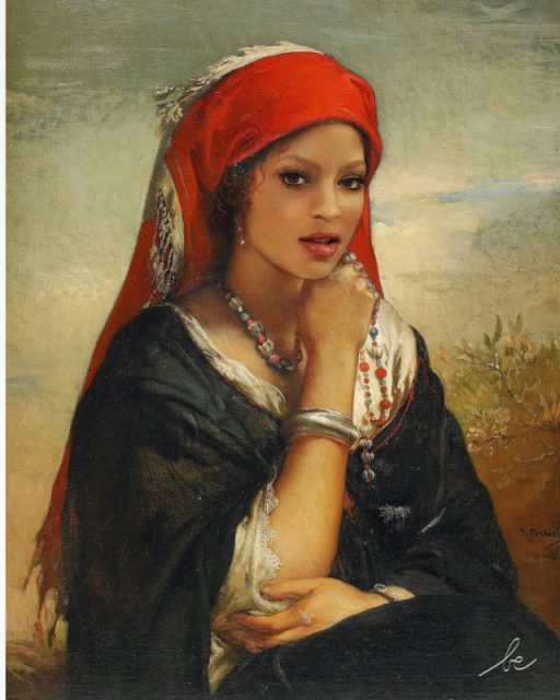 Des stars dans des peintures célèbres par Bénédicte Lacroix stars dans des peintures celebres par Benedicte Lacroix beyonce le collier de perle jean francois portaels stars-dans-des-peintures-celebres-par-Benedicte-Lacroix-beyonce-le-collier-de-perle-jean-francois-portaels