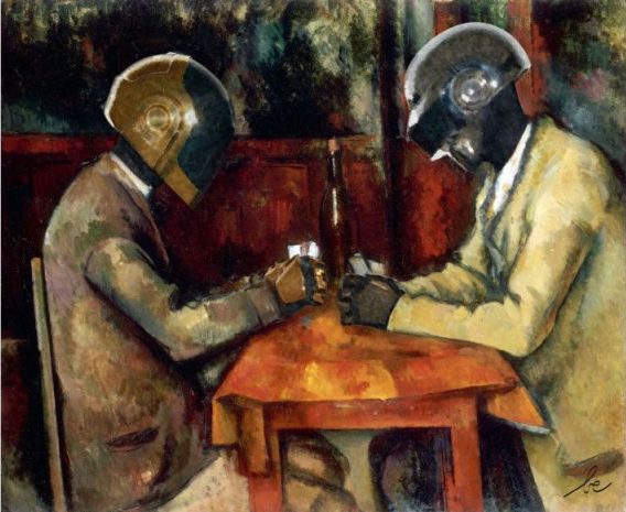 Des stars dans des peintures célèbres par Bénédicte Lacroix stars dans des peintures celebres par Benedicte Lacroix daft punk les joueurs de cartes paul cezanne stars-dans-des-peintures-celebres-par-Benedicte-Lacroix-daft-punk-les-joueurs-de-cartes-paul-cezanne