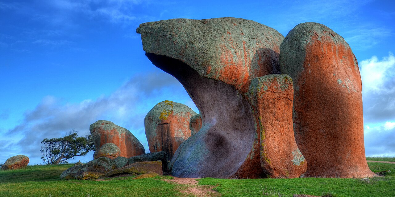 Murphy's Haystacks, formations de granite de la péninsule d'Eyre en Australie Murphy's Haystacks, formations de granite de la péninsule d'Eyre en Australie
