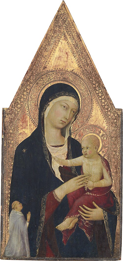 bebe moyen age lippo memmi madonna child Enfant Jésus dans la Madonna and Child with Donor de Lippo Memmi vers 1325-1330