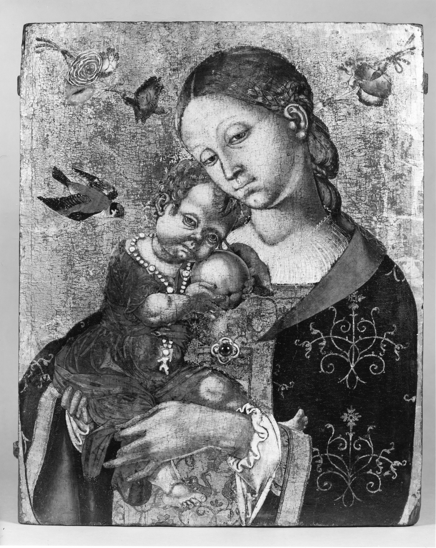 bebe renaissance bernardino di mariotto 1515 Enfant Jésus avec pomme et chardonneret peint par Bernardino di Mariotto vers 1515