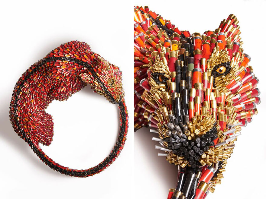 Les sculptures en cartouches de trophées d'animaux de Frederico Uribe Les sculptures en cartouches de trophees d animaux de Frederic Uribe 12 Les-sculptures-en-cartouches-de-trophees-d-animaux-de-Frederic-Uribe-12