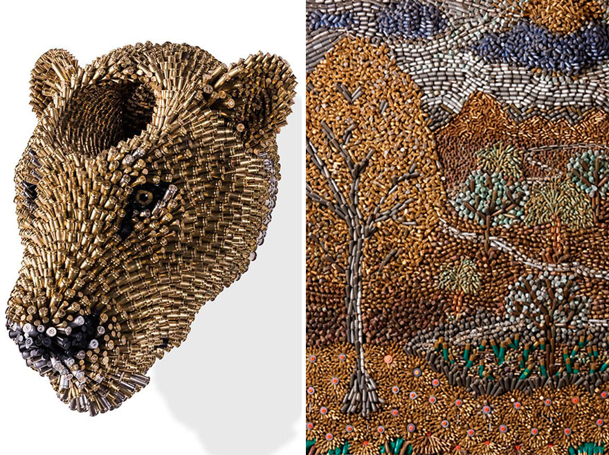 Les sculptures en cartouches de trophées d'animaux de Frederico Uribe Les sculptures en cartouches de trophees d animaux de Frederic Uribe 8 Les-sculptures-en-cartouches-de-trophees-d-animaux-de-Frederic-Uribe-8