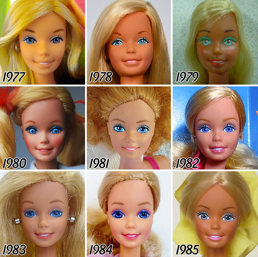 L'évolution du visage de Barbie en 56 ans l evolution du visage de Barbie en 56 ans 3 l-evolution-du-visage-de-Barbie-en-56-ans-3