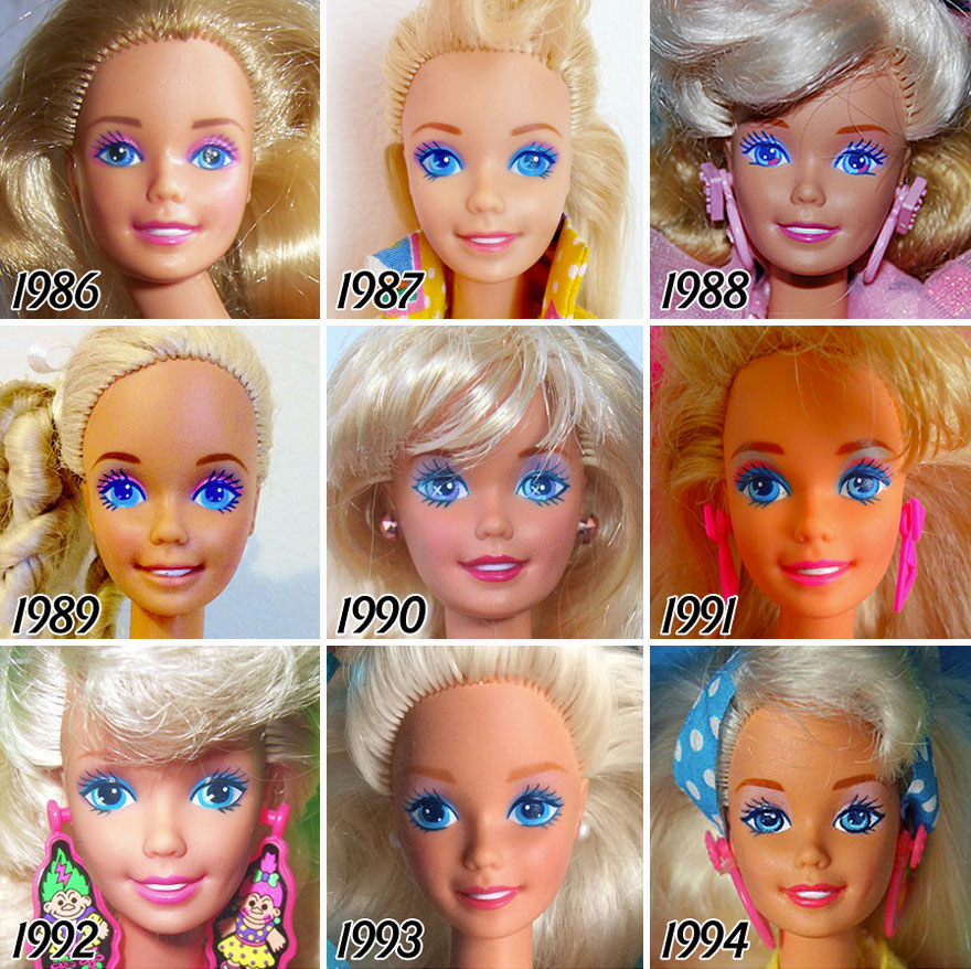 L'évolution du visage de Barbie en 56 ans l evolution du visage de Barbie en 56 ans 4 l-evolution-du-visage-de-Barbie-en-56-ans-4