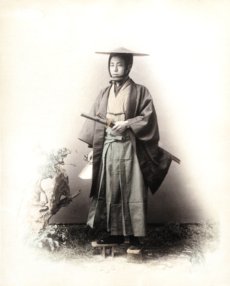 samourai modele studio felice beato 1860 Samouraï modèle de studio photographié par Felice Beato dans les années 1860