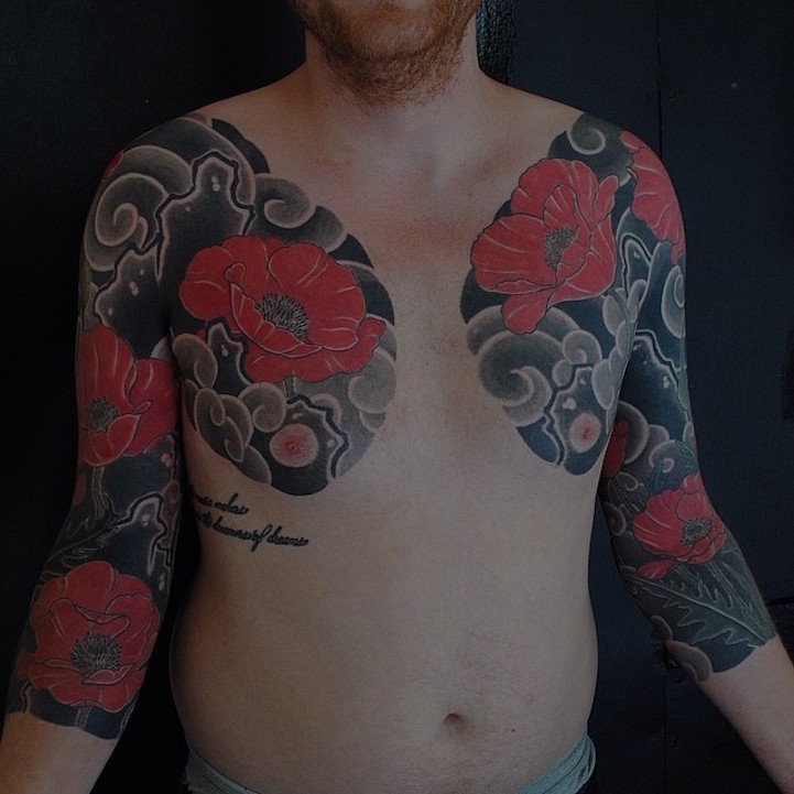 Les tatouages freehand de thèmes traditionnels japonais de Gakkin quelques tatouages freehand de themes traditionnels japonais par Gakkin 14 quelques-tatouages-freehand-de-themes-traditionnels-japonais-par-Gakkin-14