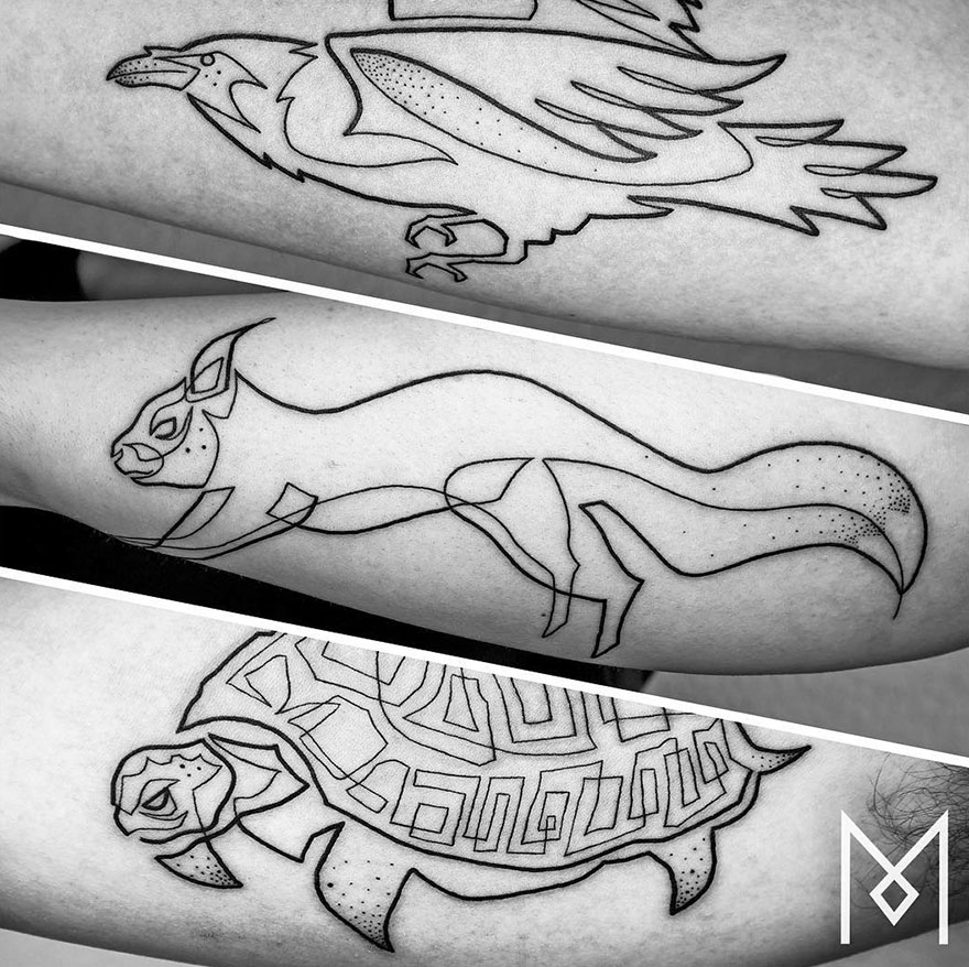 Les tatouages minimalistes linéaires de Mo Ganji tatouages en lignes continues de Mo Ganji 6 tatouages-en-lignes-continues-de-Mo-Ganji-6