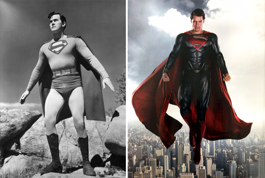 15 super héros avant et maintenant 15 super heros avant et maintenant superman 1948 2016 15-super-heros-avant-et-maintenant-superman-1948-2016