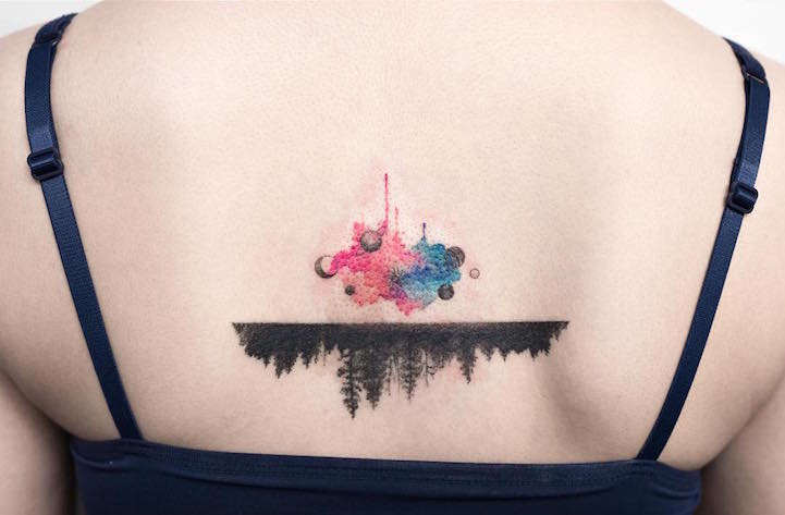 Les tatouages aquarelles de Hongdam les tatouages aquarelles de Hongdam 12 les-tatouages-aquarelles-de-Hongdam-12