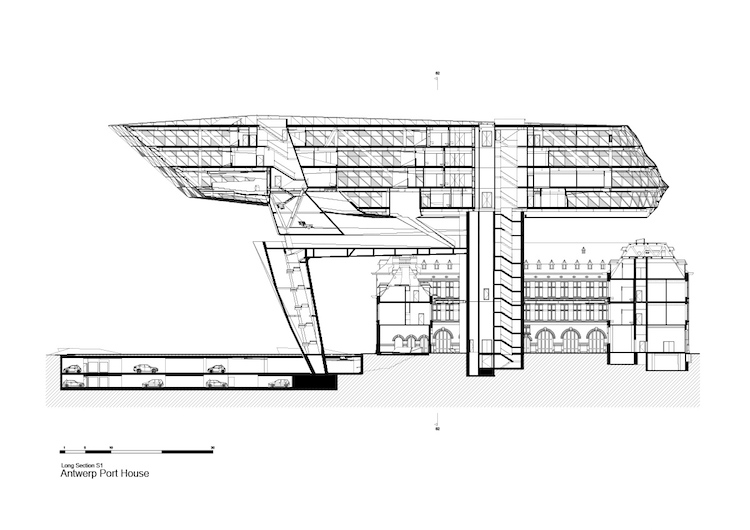 Le Havenhuis: une extension de bâtiment en forme de bateau de verre à Anvers Une extension de batiment en forme de bateau de verre a Anvers zaha hadid 12 une-extension-de-batiment-en-forme-de-bateau-de-verre-a-anvers-zaha-hadid-12