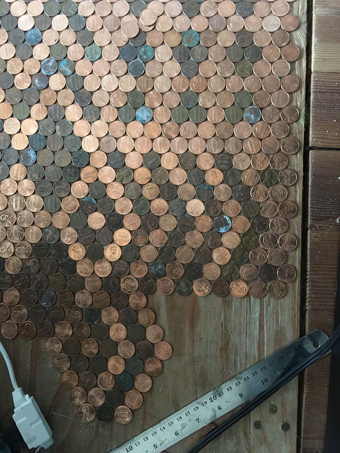 Rénovation: un sol en pièces de monnaie un sol en pieces de monnaie plancher 5 un-sol-en-pieces-de-monnaie-plancher-5