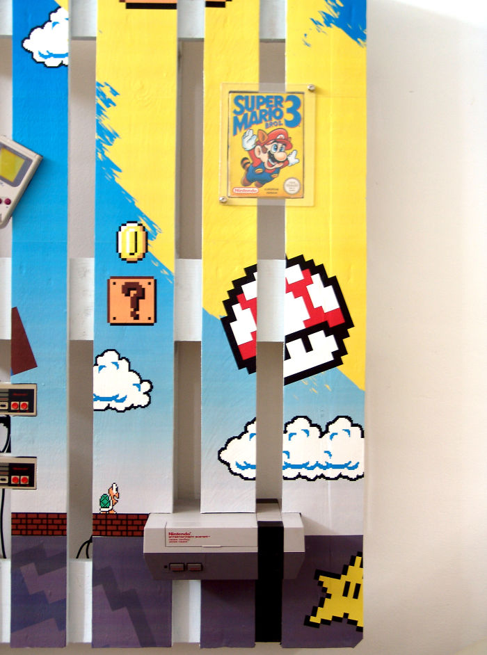 Kone Mei recycle des palettes en décorations murales fonctionnelles Kone Mei recycle des palettes en decorations murales fonctionnelles 2 super nintendo ds mario Kone Mei recycle des palettes en decorations murales fonctionnelles 2 super nintendo ds mario