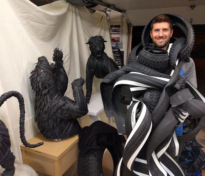 Les incroyables sculptures de pneus de Blake McFarland Les incroyables sculptures de pneus de Blake McFarland 13 Les incroyables sculptures de pneus de Blake McFarland 13