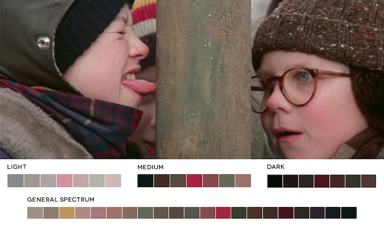 Les palettes de couleurs de films par Roxy Radulescu Les palettes de couleurs de films par Ruby Radulescu 4 a christmas story 1983 Les palettes de couleurs de films par Ruby Radulescu 4 a christmas story 1983
